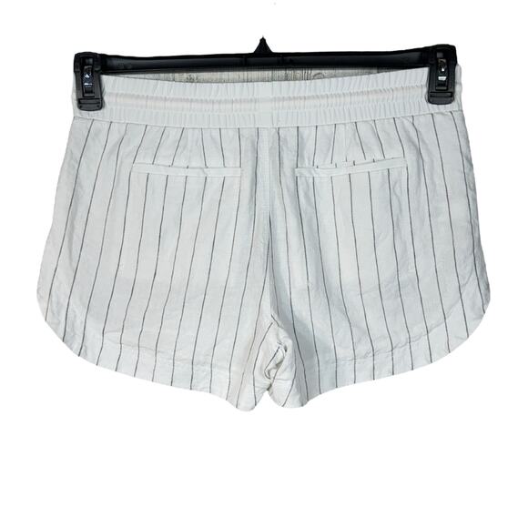 Athleta Beachside Bali SZ 6 Linen Shorts Striped Pull-On Tie Drawstring Hi-Rise - Picture 4 of 7